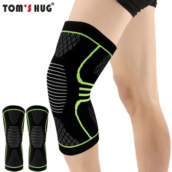 1 개의 무릎 소매 보호자 지원 스포츠 무릎 톰의 포옹 브랜드 피트니스 실행하는 사이클 중괄호 높은 탄력 있는 체육관 무릎 Pad 따뜻한