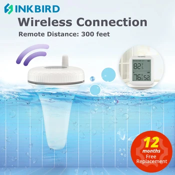 INKBIRD IBS-P01R 떠 있는 수영장 무선 디지털 방식으로 수영장 온도계와 프리미엄 품질의 스파 봄 실내외
