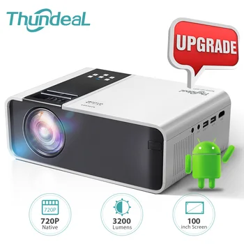ThundeaL 미니 프로젝터 TD90TD90W1280x720P Portable HD1080P 로젝터 안드로이드 와이파이 3D 영상에 가정 영화관 LED 스마트 Beamer