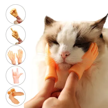 고양이 장난감을 대화형 재미있는 손가락의 손 마사지 장갑 1 쌍의 작은 고양이는 손가락 SetCreative 손가락의 장난감 애완 동물 제품