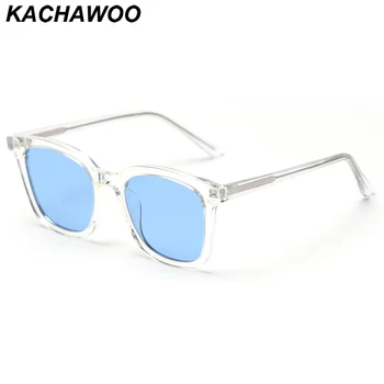 Kachawoo 남성 스퀘어 선글라스 패션 노란 큰 블루는 프레임 태양 안경 생일 선물을 고품질름