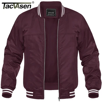 TACVASEN 봄 스포츠 용 재킷의 일종 경량 Full Zip Mens 야구용 재킷 캐주얼한 코트 야외 낚시 라 코트