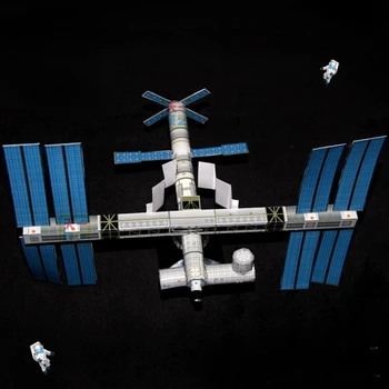 International Space Station3D Paper 모델 DIY 퍼즐 설명서 항공 우주 과학기 종이 접기 장난감