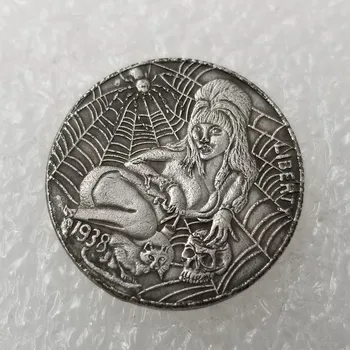 1938 년 미국의 섹시한 소녀의 호보 동전 버팔로 동전의 복제본은 기념 동전 가정 장식 기술#353-2
