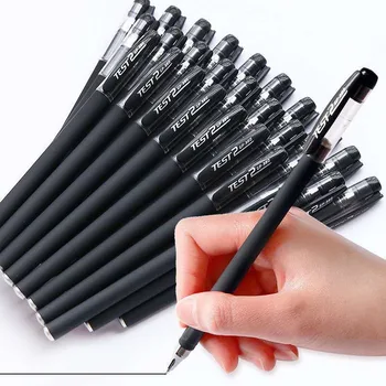 10 개/젤 펜 검 중립 펜 30 개 대신할 수 있는 리필 학생들의 시험 사무실 까만 펜 사무용품
