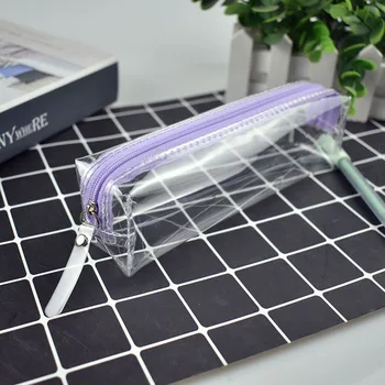 새로운 스타일 투명한 지퍼 연필 경우 펜에 가방을 메이크업 화장품 주머니는 잡화 조직구 선물 학용품
