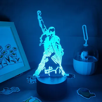 여왕 프레디 Mercury3D 그 Led 환상 밤 빛 창조적인 생일 멋진 선물을 위한 친구 용암 테이블 램프 장식