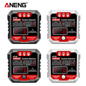ANENG AC28 전압 검사자 디지털 방식으로 표시 단계는 미터 검출기 도구 LCD US/EU 테스트를 위한 전력 소켓/누설 스위치