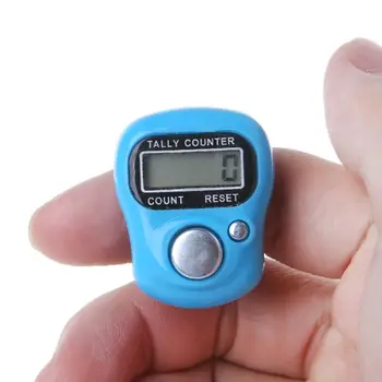 10 개의 전자 디지털 방식으로 손가락 반지를 계산 카운터 개최 손 뜨개질을 하는 행 카운터 리모콘 새로운 미니 포인트 카운터에 마커 LCD