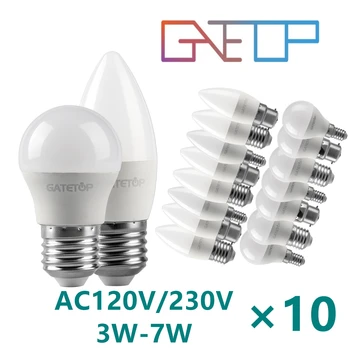 10 개의 LED 전구 에너지 효율 G45C37E14E27 3W-7W AC120V AC230V3000K/4000K/6000K Led 골프 전구 램프 장식