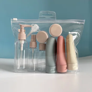 여행을 다시 채울 수 있는 병 설정한 스프레이션 샴푸 샤워 젤 관을 병에 넣는 화장용 빈 액체 컨테이너 휴대용 공구 리필