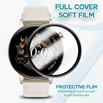전체 덮개를 위한 스크린 보호자 Huawei Watch GT3 42mm46mm 보호 필름 부속품 화 GT3 똑똑한 시계(지 않는 유리제)