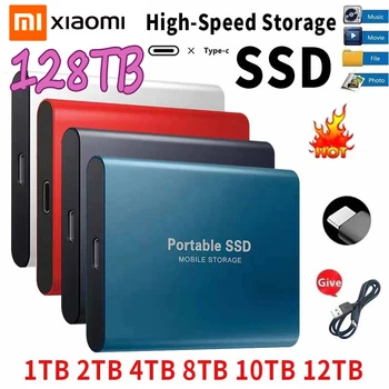 Xiaomi 휴대용 1TB2TB SSD128TB 외장형 하드 드라이브 유형 C USB3.1 높은 속도 8TB64TB 외부 저장소에 대한 하드 디스크북