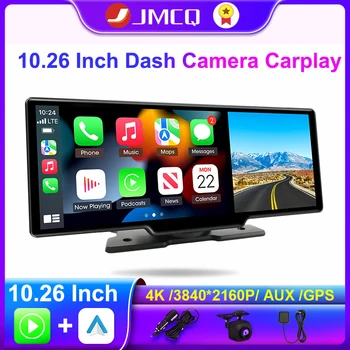 JMCQ10.26Inch Dash4K 카메라 3840*2160P 자동차 DVR 무선 연결을 함&안드로이드 자동 WiFi Bluetooth GPS DVR