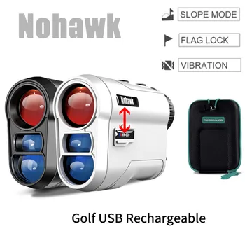 Nohawk 골프 레이저 거리 측정기 600M/1000M 기울기 보상기 깃을 잠그는 재충전용 레이저 거리 측정기