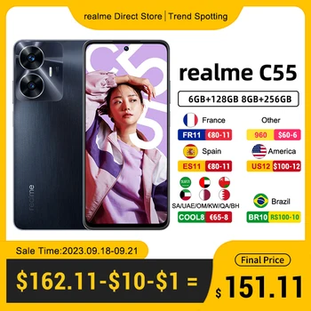 Realme C55 스마트 폰을 또 다른 이유를 말해주 G88AI64MP 카메라 33W SUPERVOOC 충전 6,72