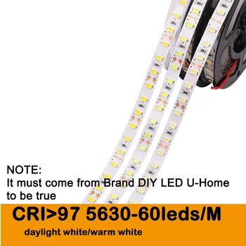 DIY LED U-홈 높은 CRI Ra90+/95+/97+ LED 스트립 조명 SMD5630 일광 백색을 위한 카메라 사진 가동 가능한 LED 위원회 빛