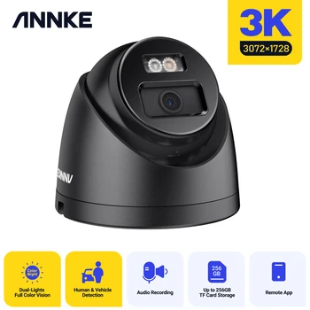 ANNKE3K IR 네트워크 카메라 내장된 마이크 두 번 빛 보안 카메라 H.265+5MP 지원 PoE DC12V IP 카메라가 실내외 1 개