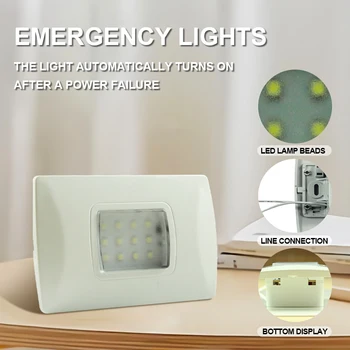LED Emergency 자동 점화 가정을 위한 침실 램프 Failure 안전 경고 섬광 다기능 실내 빛