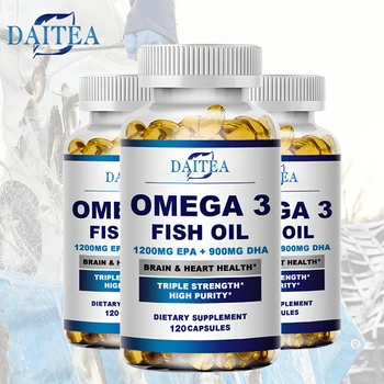 Daitea 오메가 3Fish Oil 캡슐 지원 뇌의 신경계 건강,심장 혈관이 피부 건강,산화를 억제하는 항염증