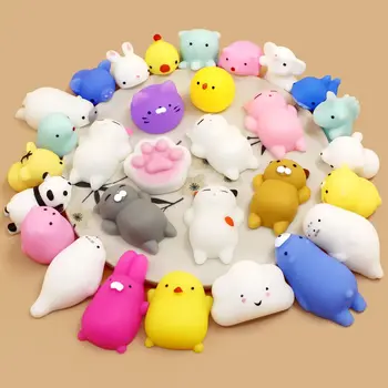 10 개 Random Squishies 떡 Anima 질퍽한 장난감 가와 동물의 질퍽한 스트레스 완화 장난감 유니콘 돼지 고양이 장난감을 위한 아이는 소년