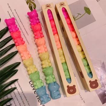 5 형광펜 색상 창조적이 가와 곰 낙서 마크 펜 한국의 귀여운 문방구 교무실로 그림을 공급하 어린이 선물