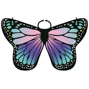 아이들이 소녀를 다채로운 외투 Butterfly 케이프 Monarch Butterfly 망윙 장식 축제 파티 공급#0