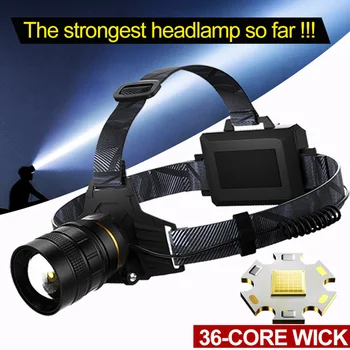 가장 강력한 XHP360 36-core Headlamp18650 충전식 손전등을 확대 머리 플래쉬 등 높은 전원 램프 낚시는 헤드라이트