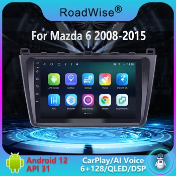 Roadwise2Din 자동차 라디오 안드로이드면 마쓰다를 위한 6GH 루이 2008 년-2015 멀티미디어 4G 와이파이 GPS Navi DVD IPS DSP Autoradio Stereo