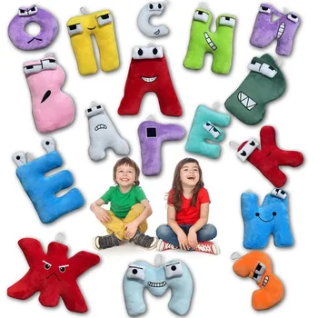 A-Z 러시아어 편지는 박제 동물럴 때마다 눈을 꽉 감았다 떠 인형 장난감을 알파벳 지식 봉제 장난감 선물을 위한 아이는 어린이 생일 선물로 교육