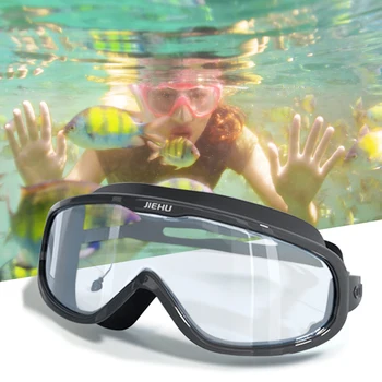 수영 고글 남성 여성 수영장 물 방수 스포츠 수영 안경 귀마개와 반대로 안개의 성인 야외 다이빙 안경