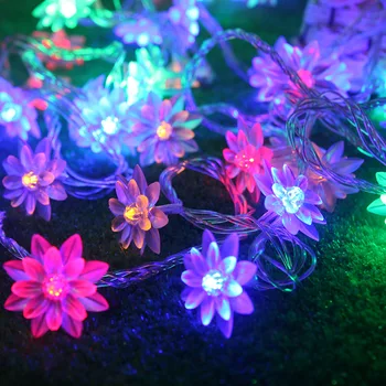 배터리 LED 야외에서 연꽃 문자열 조명 정원 가구와 테라스를 장식 조명 장식 스트리트 환 조명