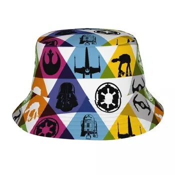 하라주쿠 디즈니 스타 전쟁 기하학적 물통 모자 남 Foldable 낚시 모자 밥 모자