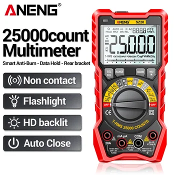 ANENG SZ20 산업 높은 정확한 25000 계산 자동 범위 차 멀티미터 NCV 스마트 Tester LCR 미터 Multimetro Multitester 도구