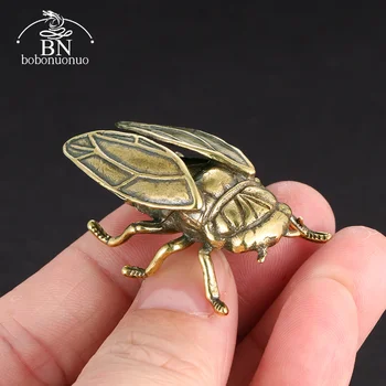 금속 금관 악기 곤충 세미 입상형 데스크탑 장식 연구 테이블 장식 기술 액세서리는 복고풍의 작은 동물 동상