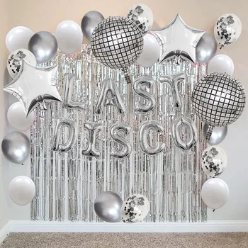 디스코의 처녀 파티를 장식을 배너 4D 공 풍선 은 외부 샤워 시설 내쉬빌자 마지막 댄스 파티를 장식