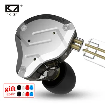 KZ ZS10 프로 1DD4BA 금속 하이브리드 헤드셋 Unit 하이파이베이스 이어폰에서 귀 모니터 스포츠를 취소하는 소음을 이어폰 KZ ZAX ZSX ASX