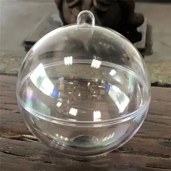 크리스마스 DIY 아크릴 속이 빈 공 명확한 채울 수 있는 공식 공 투명한 공을 DIY 결혼식 장식