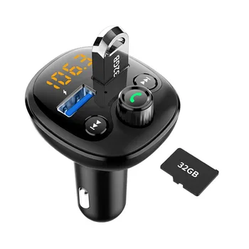 자동차 Bluetooth 오디오 MP3 플레이어 라디오 FM 송신기 손을 무료기 듀얼 USB 인터페이스가 빠른 충전기 어댑터