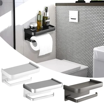 화장지 홀더를 가진 녹슬지 않는 알루미늄 벽면 장착된 블랙 화장지 롤 홀더에 대한 욕실 액세서리 스토리지