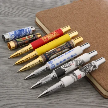 럭셔리 높은 품질 RElegant 세라믹 펜 파란색과 흰색이 칠보 복고풍의 컨퍼런명 잉크 펜 사무용품