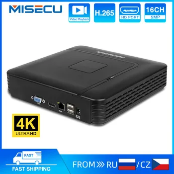 MISECU H.265+Mini NVR16CH8MP4K/5M/4M/3M/1080P 출력을 위한 IP 보안 카메라 키트는 비디오 녹화기 동의 탐지 Onvif P2P