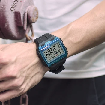 SYNOKE 남자 디지털 방식으로 시계는 야외 스포츠 패션에 다 기능 방수 큰 다이얼 빛나는 손목 시계는 남자 알람 시계