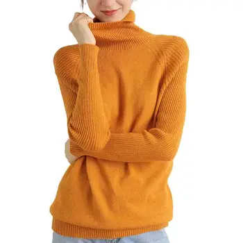 여자 터틀넥 양모 캐시미어 스웨터 롱 슬리브 겨울 스웨터는 여자의 뜨개질을 하는 점퍼 여성 스웨터