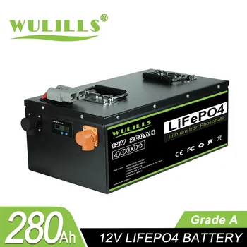 12V280AH Lifepo4 배터리 Bulit-in BMS 리튬 건전지를 위한 태양광 발전 시스템 RV 집 조업 모터 휠체어 가구