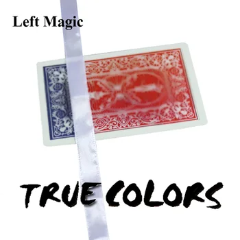 진정한 색상 마술 트릭은 파란색 붉은 카드 색상 변경 갑판을 가까이 마법의 마술사가 환상 특수 효과 소품을 멘탈