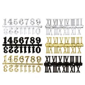 6pcs 벽 시계 숫자 시계 아랍어 교체 수와 로마 수 벽시계 다이얼 디지털 방식으로 플레이트 DIY 액세서리