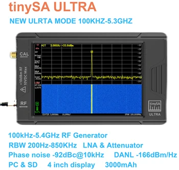 원래 tinySA ULTRA100KHZ-5.3GHZ4inch 표시를 손으로 개최된 작은 스펙트럼 분석기 RF 발전기와 배터리