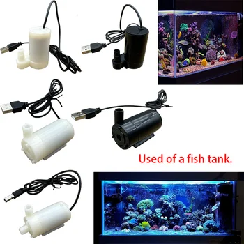 Dc5V USB Mini 낮은 노이즈의 무브러시 모터 펌프는 물고기 탱크 아쿠아틱 애완 동물 잠수할 수 있는 통기 펌프는 펌프 작은 분수