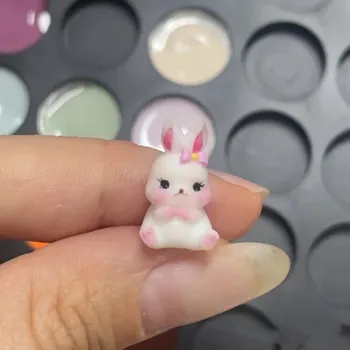 1 개 3D 아크릴 형 귀여운 토끼 네일 아트 장식 못 DIY 디자인 실리콘 네일 템플릿 손톱 형